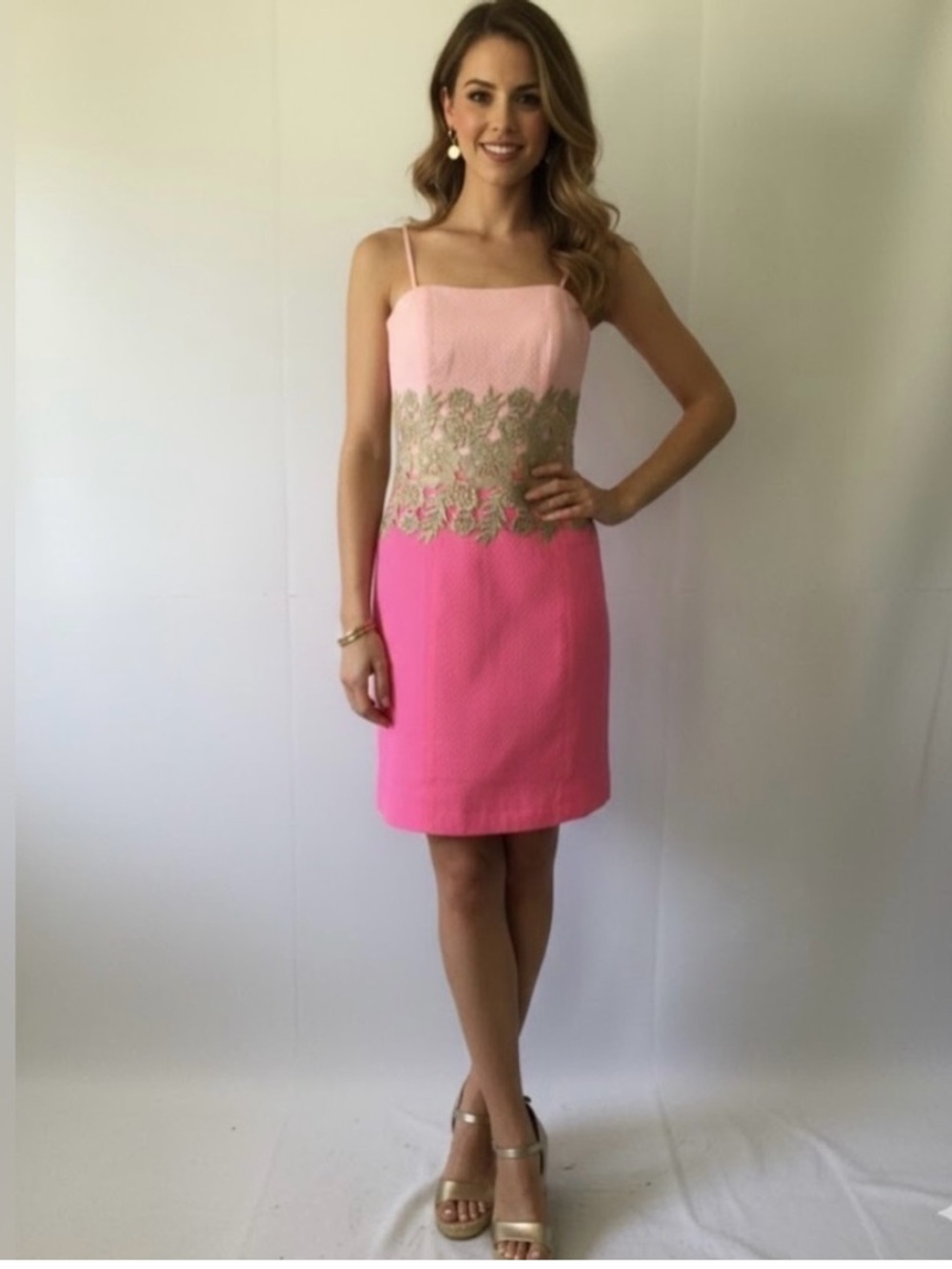 lilly pulitzer pink and gold dress | Dresses | Nwt Lilly Pulitzer Strapless In With Accents 64 Embellishment:Glittering Accents